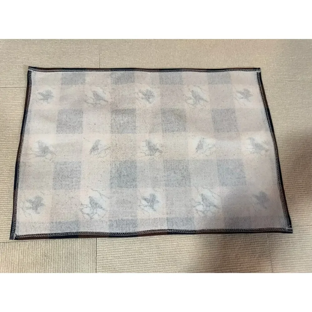 Halloween Crow Placemats (5) Buffalo Plaid Full Moon Raven Gothic Autumn Fall